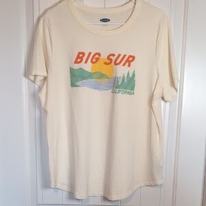 Old Navy Cream Graphic 100% Cotton Tee - Big Sur California XL NWOT